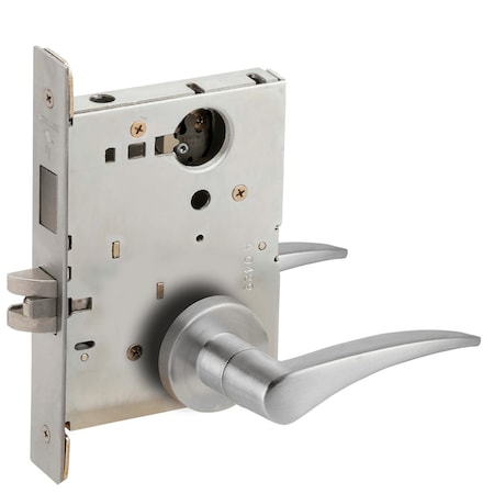 Schlage Corridor Mortise Lock with Deadbolt, 12A Design, Less Cylinder, Satin Chrome L9456L 12A 626 RH